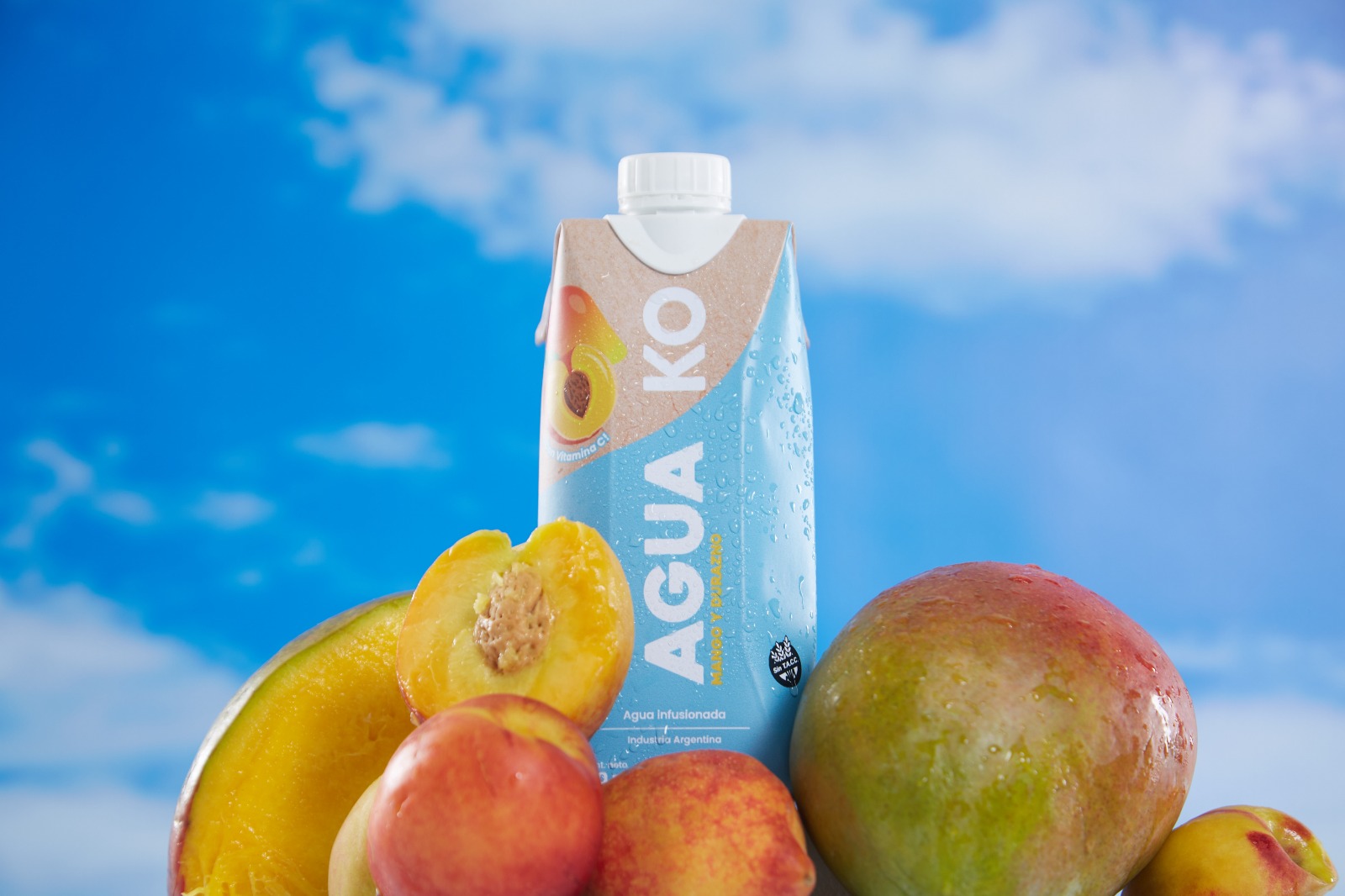 Agua infusionada durazno y mango